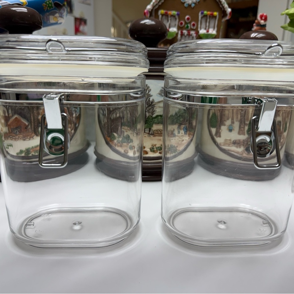 Set of 2 - Clear Airtight Storage Containers, Heavy Duty 5.5 x 3.5 x 8 - Picture 3 of 13